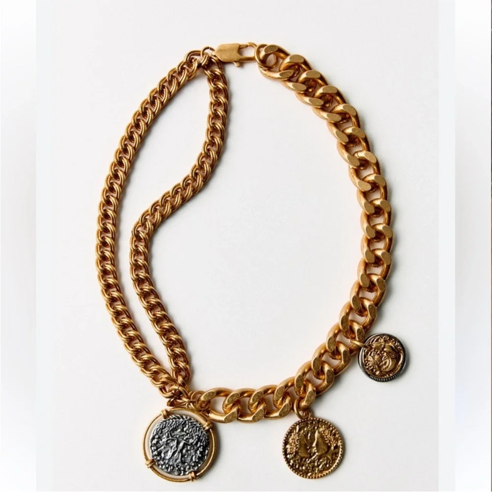 Zara NWT coin necklace 4548/250 - Picture 4 of 5